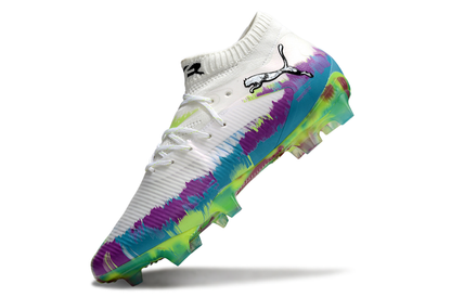 PUMA Future 8 Ultimate FG Brilliance - Blanc/Fizzy Apple/BLeu/Magenta pur ÉDITION LIMITÉE