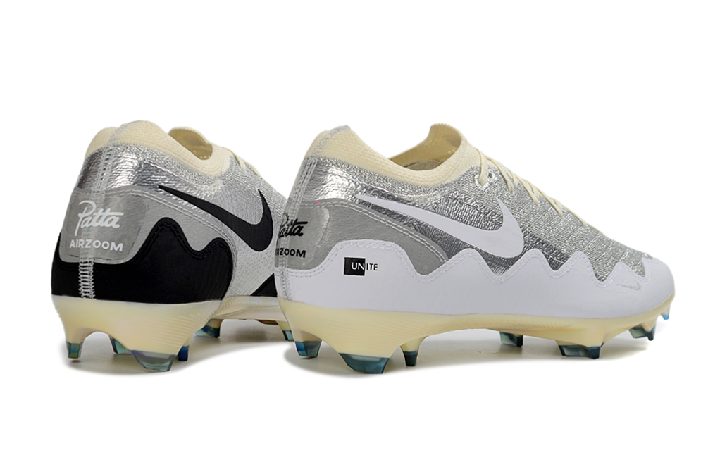 Nike Air Zoom Mercurial Vapor 16 Elite FG Patta - Chrome/Noir/Blanc ÉDITION LIMITÉE